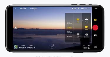 Ảnh chụp màn hình app DJI Fly trên thiết bị iOS